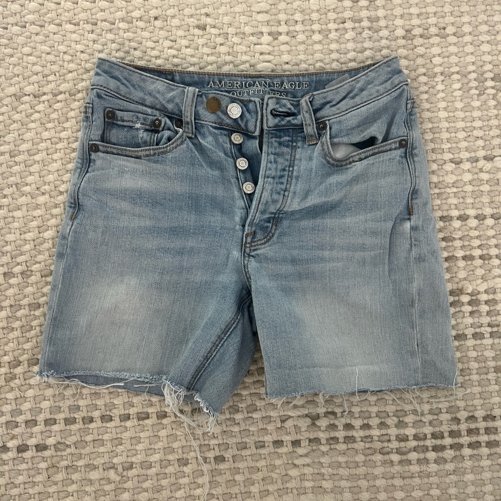 Long Light Washed Shorts